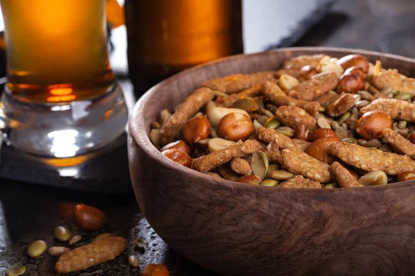 Bowl of Sesame Sticks and Nuts