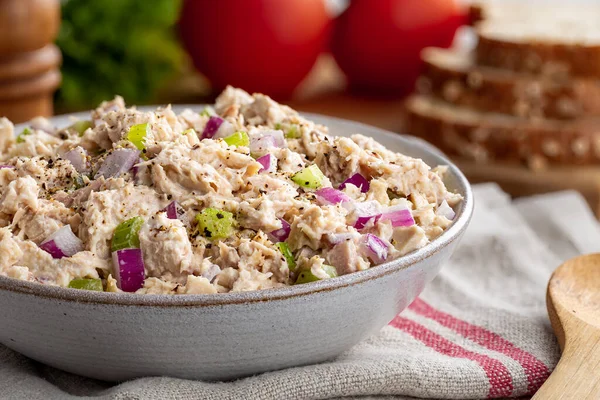 Tuna Salad Bowl Napkin Makings Sandwiches Background — Stock Photo, Image