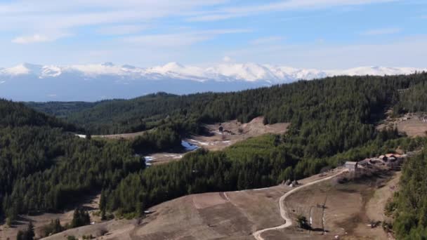 Old Rural Village Hus Högt Upp Berget Från Ovan — Stockvideo