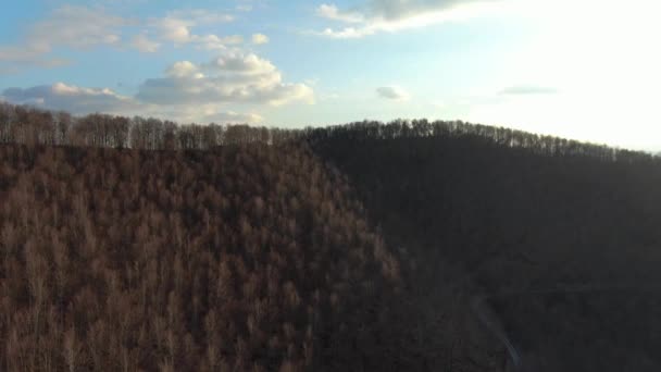 Mountain Forest View Portretteerde Van Bovenaf Met Drone Beweging Aan — Stockvideo