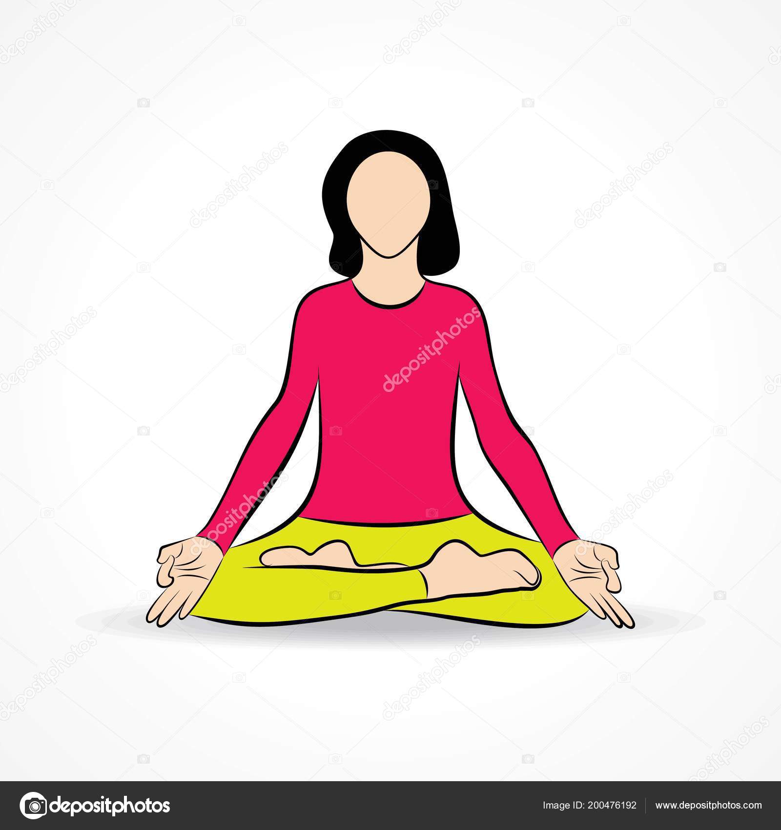 Illustration Woman Doing Yogasan International Yoga Day 21St