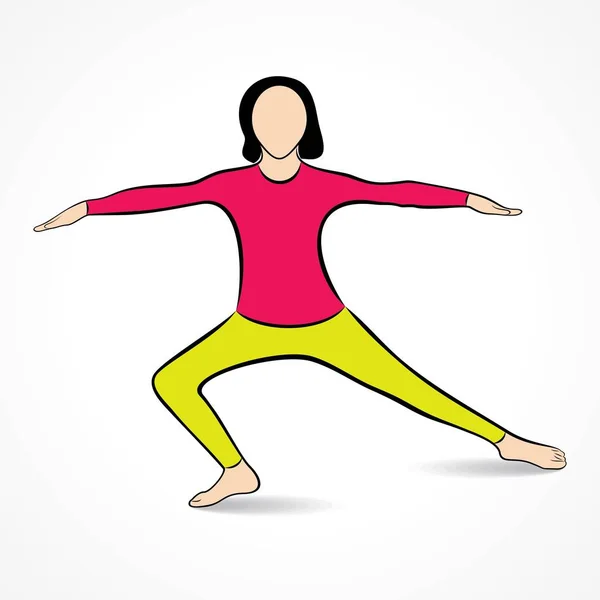 Illustratie Van Vrouw Doet Yogasan Voor International Yoga Day Juni — Stockvector