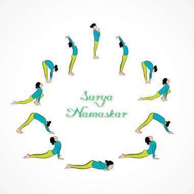Uluslararası Yoga Günü 'nde SURYA NAMASKAR yapan bir kadının resmi