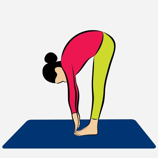 Illustration Einer Frau Die Surya Namaskar Zum Internationalen Yoga Tag — Stockvektor