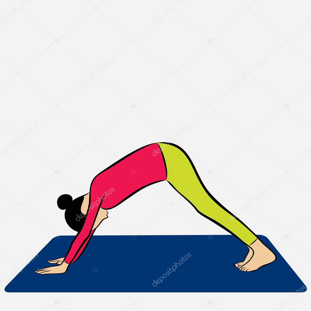 Illustration of woman doing SURYA NAMASKAR for International Yoga Day