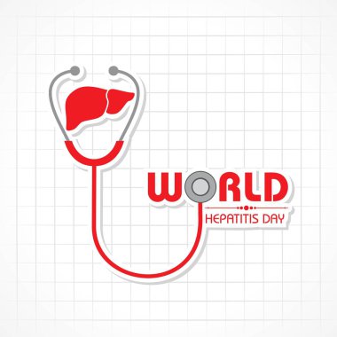 Dünya Hepatit Günü 'nün vektör illüstrasyonu.