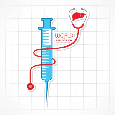 Dünya Hepatit Günü 'nün vektör illüstrasyonu.