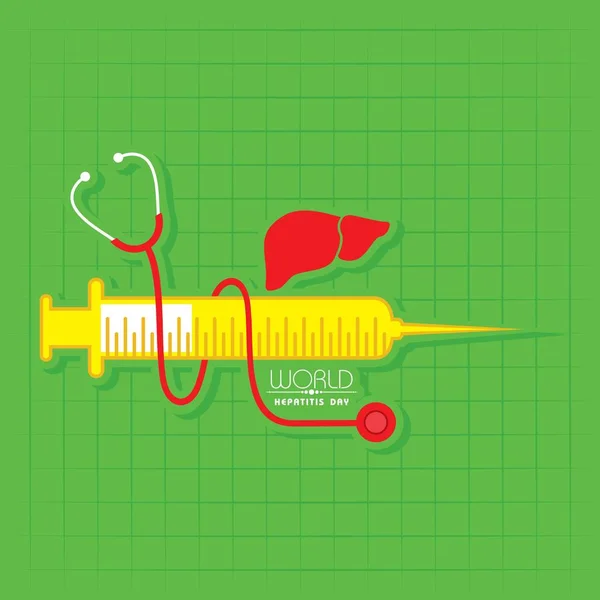 Ilustración Vectorial Del Día Mundial Hepatitis Stock Imagen Símbolos — Archivo Imágenes Vectoriales