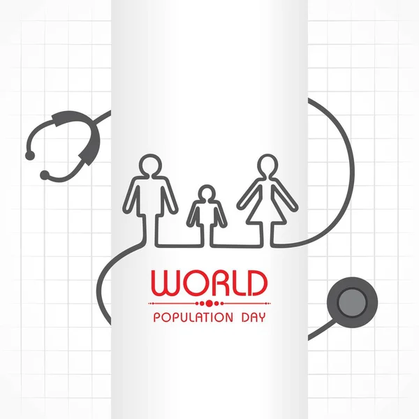 Illustration Affisch Eller Banderoll För Världsbefolkning Dag Hälsning — Stock vektor