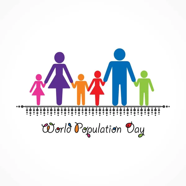 Illustration Poster Banner World Population Day Greeting — Stock Vector