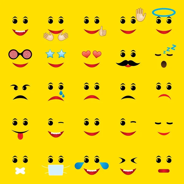 Modelo Design Cartão Mundo Emoji Dia Cumprimentando Com Sentimentos Diferentes — Vetor de Stock