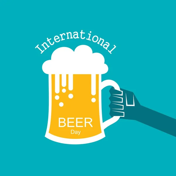 八月国际啤酒日与啤酒杯概念说明性载体 — 图库矢量图片
