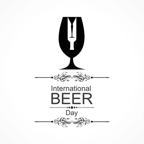 Journée Internationale Bière Août Avec Des Tasses Bière Vecteur Illustration — Image vectorielle