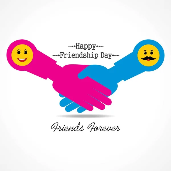 Happy Friendship Day Vektor Typografisches Design Einsetzbar Als Grußkarten Poster — Stockvektor