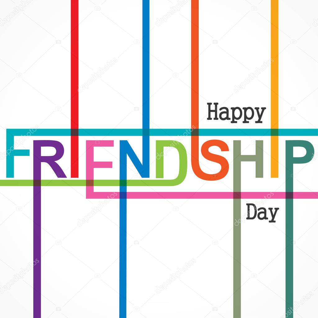 Happy Friendship day vector typographic design. Usable as greeting cards, posters, clothing, t-shirt for your friends.