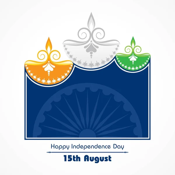 Εικονογράφηση Διάνυσμα Της Ινδίας Ημέρα Ανεξαρτησίας Έννοια Φόντο Τροχό Ashoka — Διανυσματικό Αρχείο