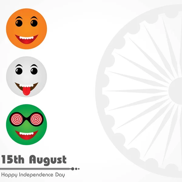 Ilustración Vectorial Fondo Concepto Día Independencia India Con Rueda Ashoka — Archivo Imágenes Vectoriales