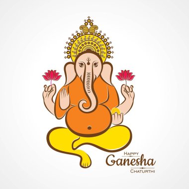Mutlu ganesh chaturthi festivali arka plan vektörü