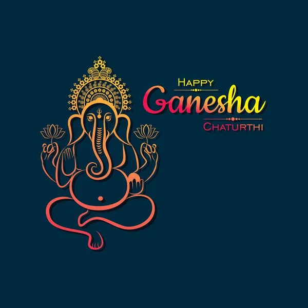 Boldog Ganesh Chaturthi Fesztivál Háttér Vektor — Stock Vector