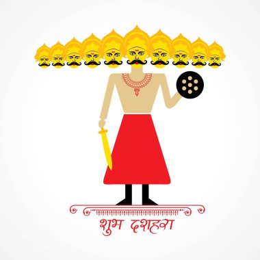 Mutlu Dussehra festivalinin Hindistan arka planındaki yay ve okun gösterimi