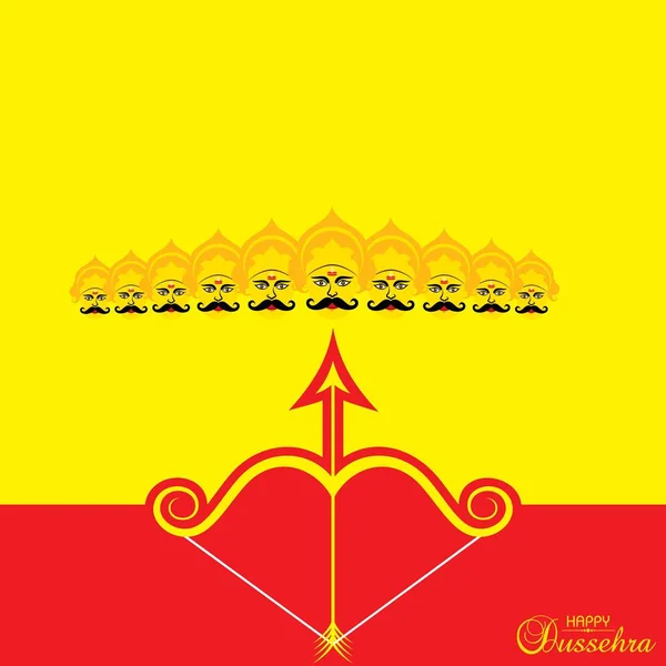 Ilustración Arco Flecha Festival Happy Dussehra Fondo India — Vector de stock