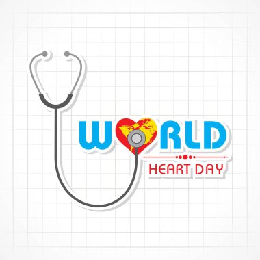 29 Eylül Dünya Kalp günü arka plan illüstrasyon vektör