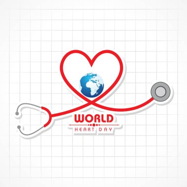 29 Eylül Dünya Kalp günü arka plan illüstrasyon vektör