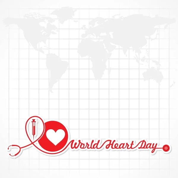 Ilustración Vectorial Día Mundial Del Corazón Antecedentes Septiembre — Vector de stock