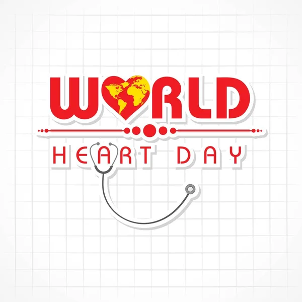 Векторная Иллюстрация World Heart Day Background Sseptember — стоковый вектор