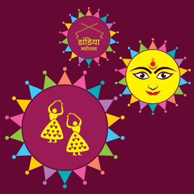 Navratri ve Garba utsav tebrik kartı vektörü