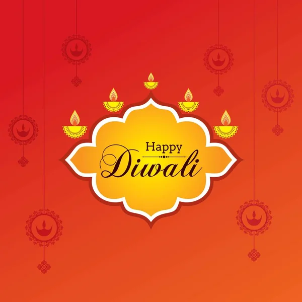 Póster Para Happy Diwali Con Hermoso Diseño Ilustración Stock Vector — Archivo Imágenes Vectoriales