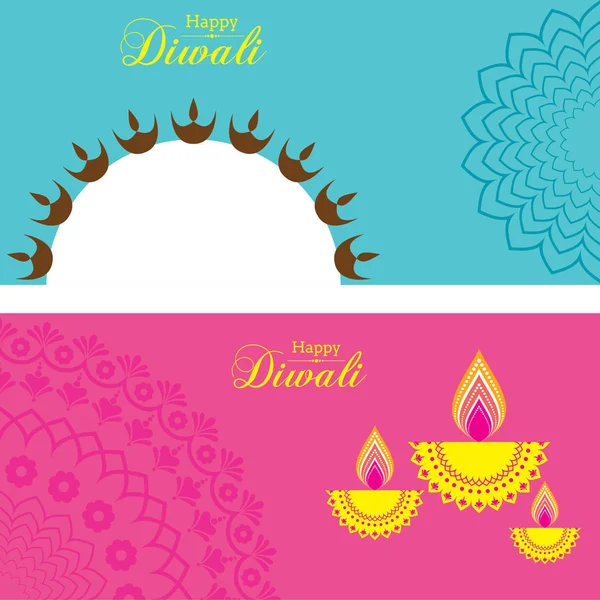 Cartaz Para Happy Diwali Com Belo Desenho Ilustração Vetor Estoque — Vetor de Stock