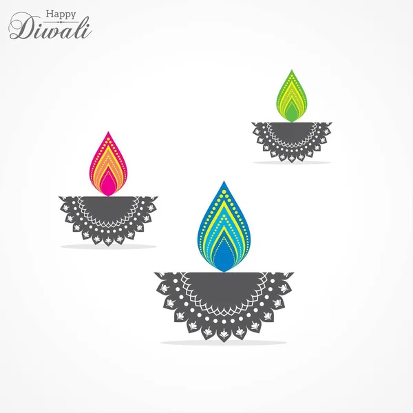 Affisch För Happy Diwali Med Vacker Design Illustration Stock Vektor — Stock vektor