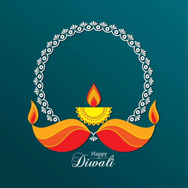 Affiche Voor Happy Diwali Met Mooie Design Illustratie Stock Vector — Stockvector