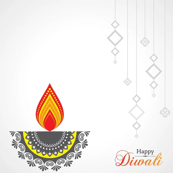 Póster Para Happy Diwali Con Hermoso Diseño Ilustración Stock Vector — Vector de stock