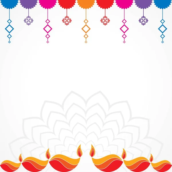 Plakat Happy Diwali Pięknym Wzorem Ilustracji Wektor Czas — Wektor stockowy