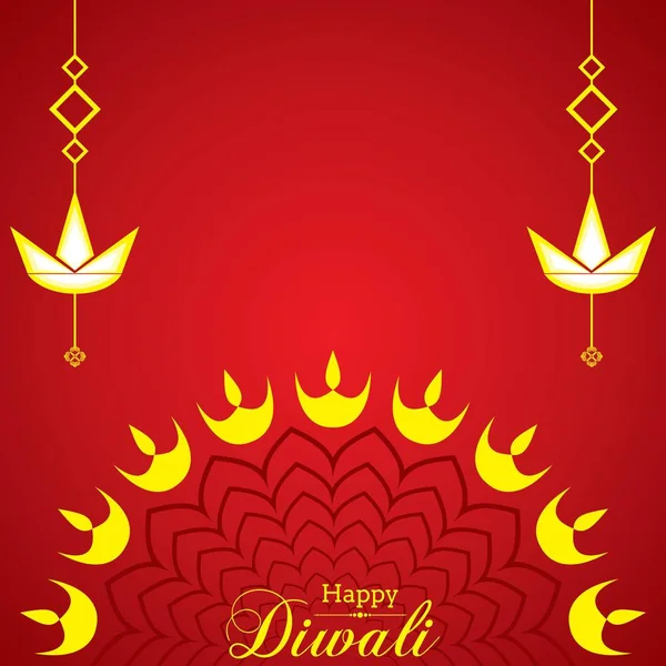 Plakat Happy Diwali Pięknym Wzorem Ilustracji Wektor Czas — Wektor stockowy