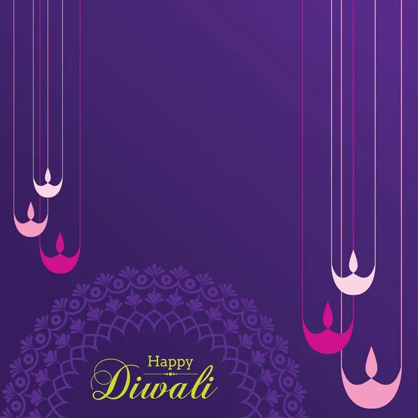 Cartaz Para Happy Diwali Com Belo Desenho Ilustração Vetor Estoque —  Vetores de Stock