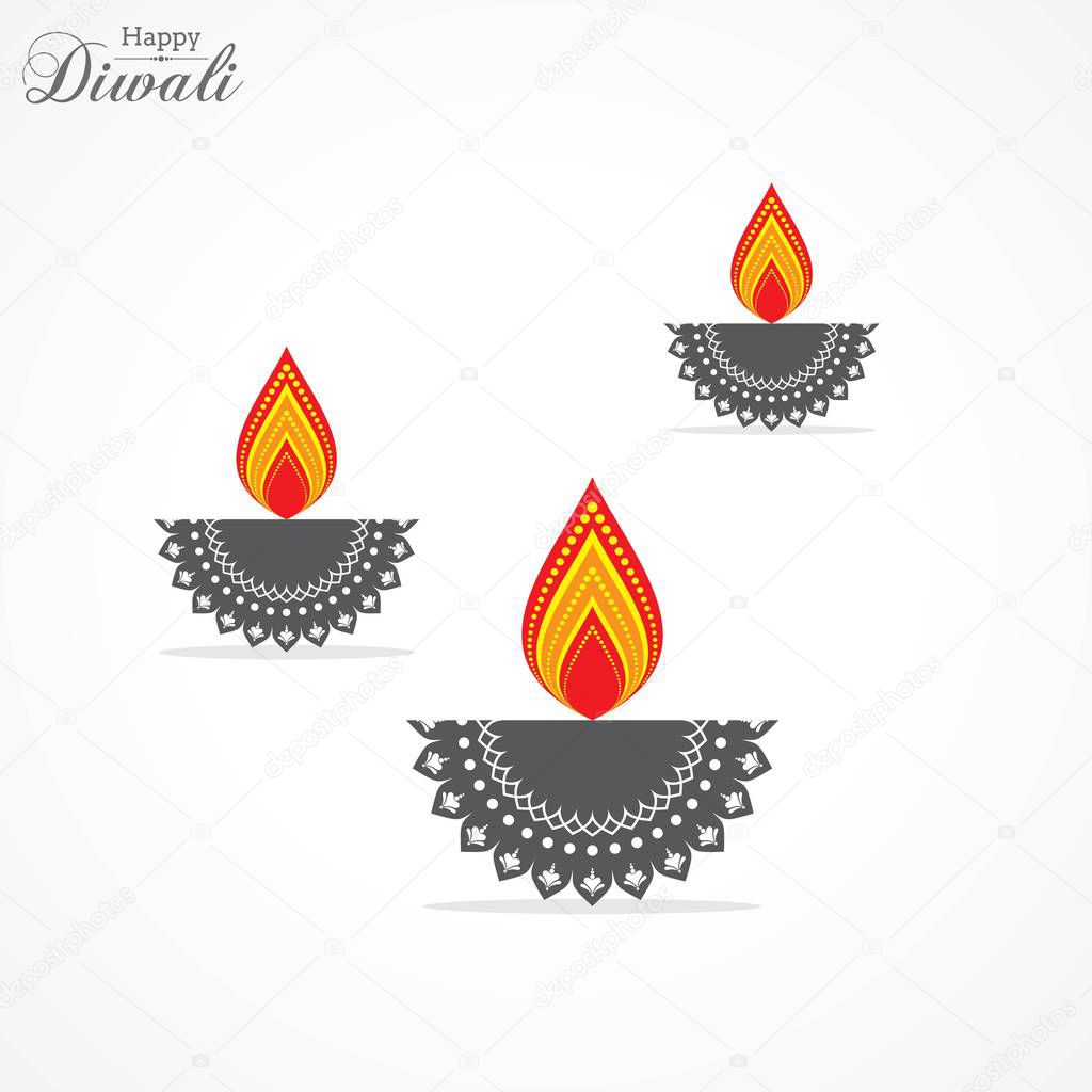 Poster for Happy Diwali with beautiful design illustration stock vector