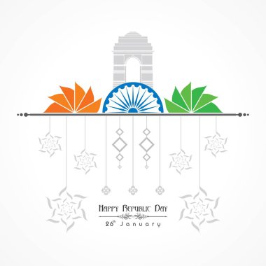 Happy Cumhuriyet Bayramı Hindistan illüstrasyon vektör, poster tasarımı hisse senedi vektör