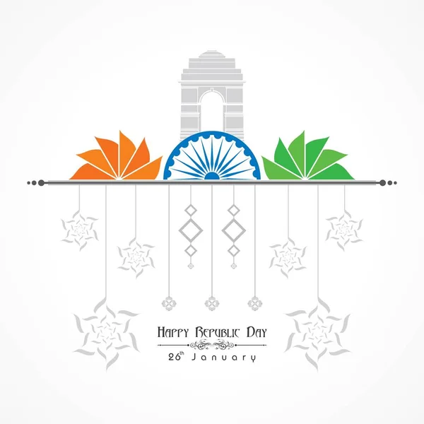 Happy Republic Day India Illustration Vecteur Poster Design Stock Vecteur — Image vectorielle