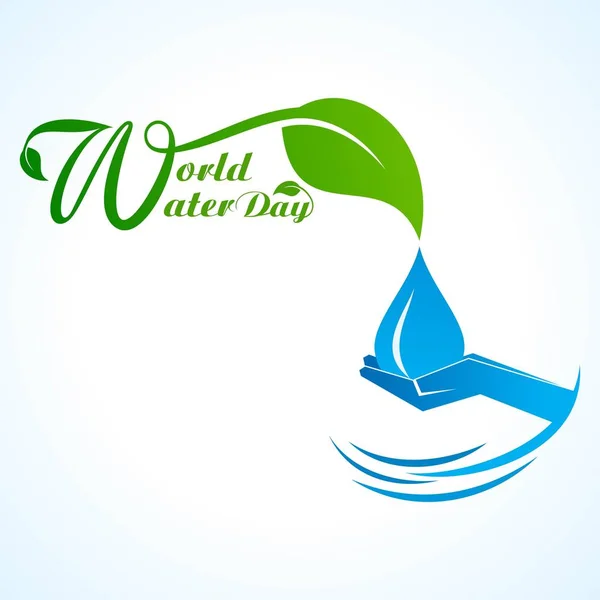 Nature Concept Día Mundial Del Agua Stock Vector — Vector de stock