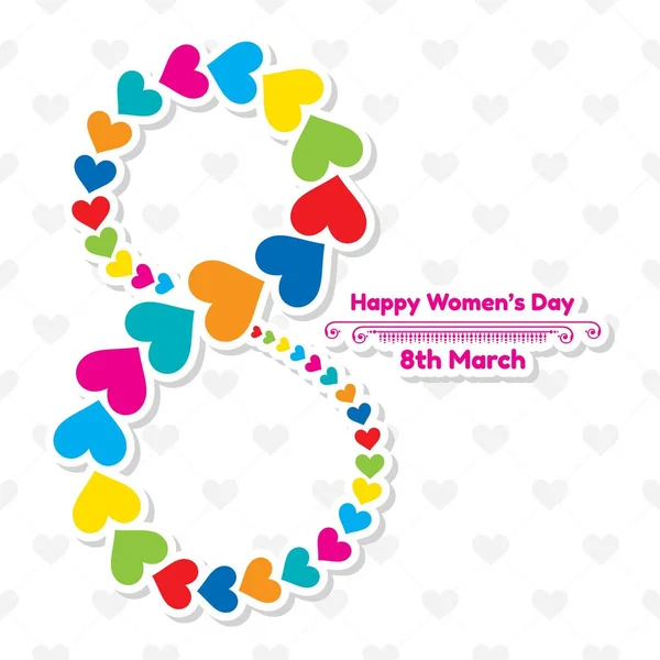 Glückliche Glückwunschkarte Zum Frauentag Postkarte März — Stockvektor