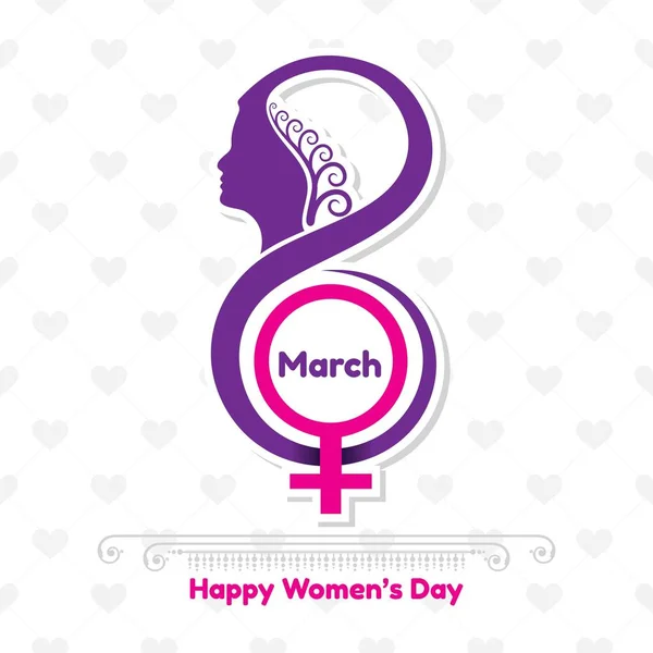 Happy Women Day Greeting Card Postcard March Stock Vector — Stock Vector