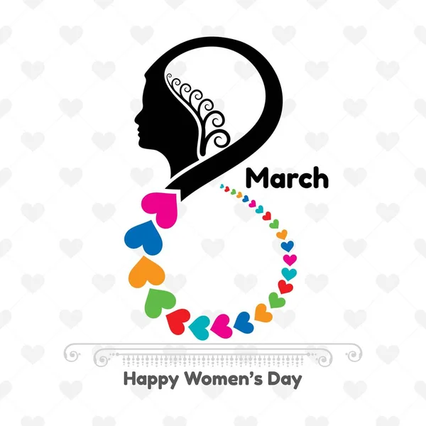 Mutlu Kadınlar Günü Tebrik Kartı Mart Hisse Senedi Vektörü — Stok Vektör