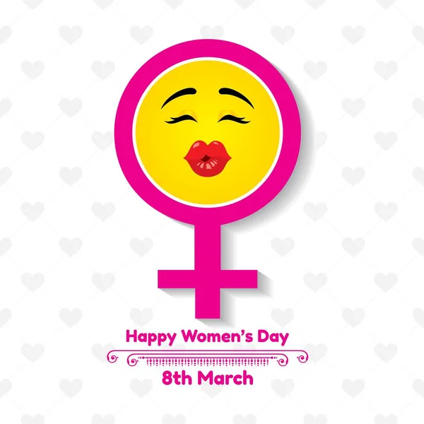 Happy Women Day Greeting Card Postcard March Stock Vector — Stock Vector