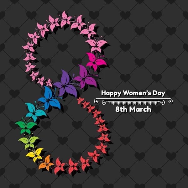 Mutlu Kadınlar Günü Tebrik Kartı Mart Hisse Senedi Vektörü — Stok Vektör