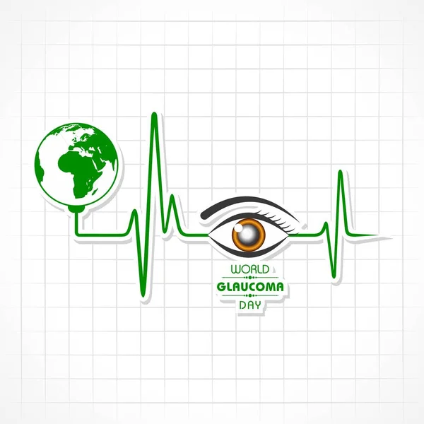 Vektor Ilustrasi Latar Belakang Untuk World Glaucoma Day Maret - Stok Vektor