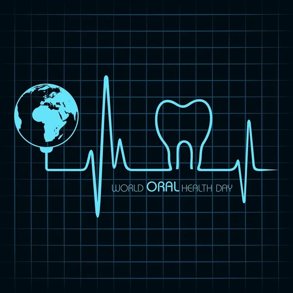 Día Mundial Salud Oral Marzo Ilustración Vectorial — Vector de stock