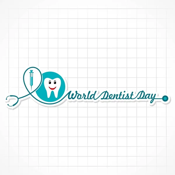 Diseño del Día Mundial del Dentista, 6 de marzo — Vector de stock